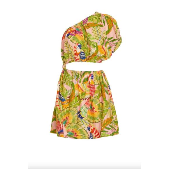 FARM Rio Macaw Leaves Mini Dress Sz XL - Picture 3 of 6